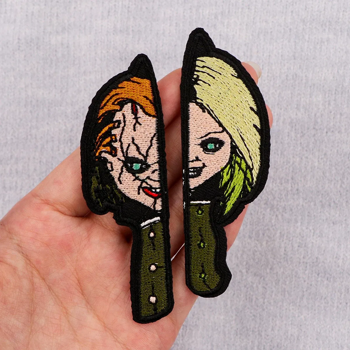 Color: Antique Brass - Horrible Movie Embroidered Patches For Clothing Thermal Glue DIY Jackets Iron On Patches For Clothing Sewing Stickers