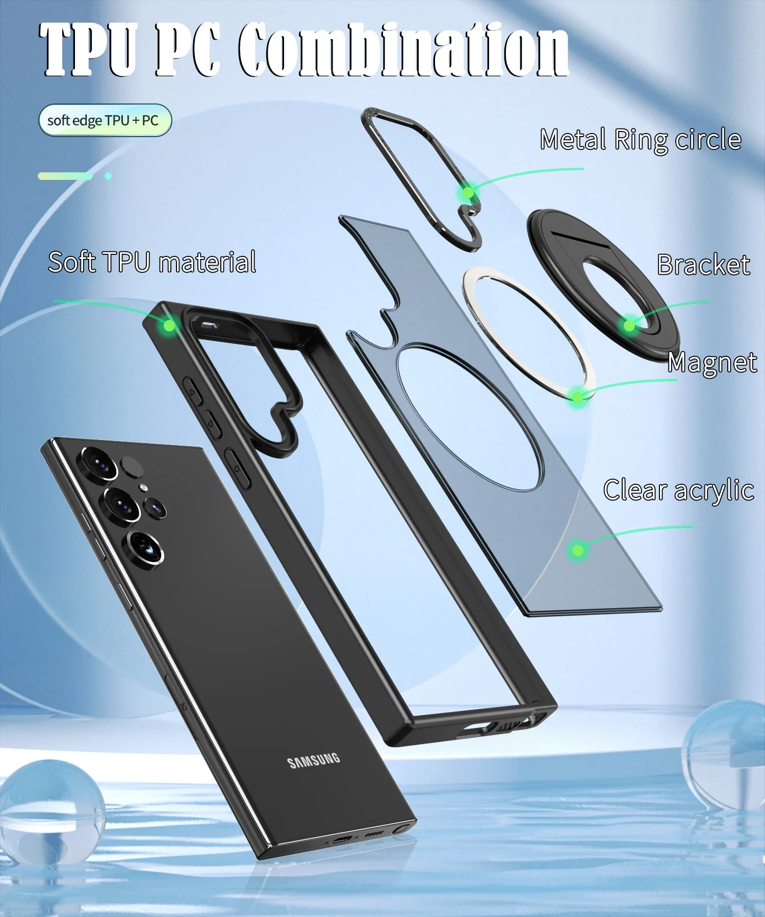 Material: Microfiber, Color: Black - Luxury Magsafe Wireless Charging Case for Samsung S24 S23 S22 Ultra Plus Case Skin Feel Magnetic Shockproof S23 FE Cover