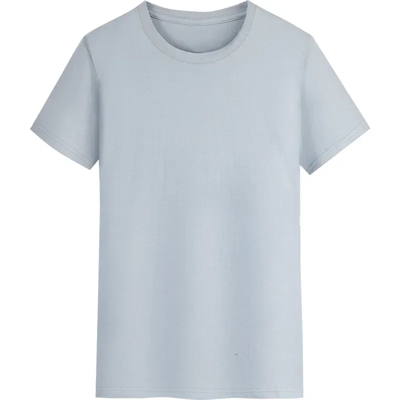 Color: GRAY, Size: XXXL, Ships From: CHINA - YOTEE Round Neck T-shirt Cotton Logo Customized Embroidery Personal Group Fashion T-shirt Logo Customization