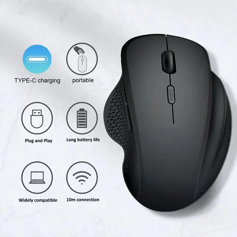 Color: Green - Wireless Mouse Bluetooth Mouse Wireless Computer Mouse Gamer Rechargeable 6 Buttons Ergonomic Mause Gaming Dual Mode Mice For PC