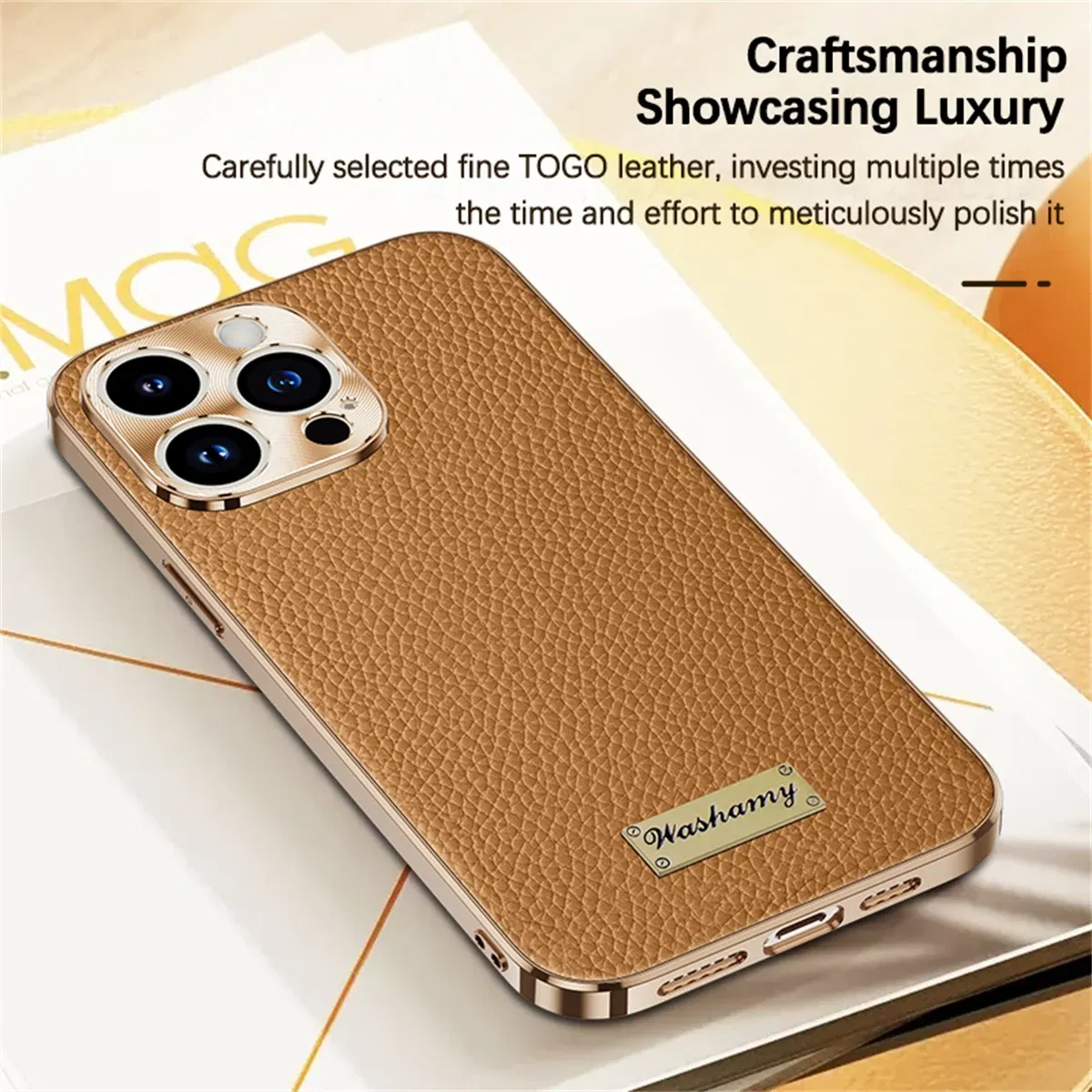 Color: SKY BLUE, Compatible-Phone Models: For iPhone 16 Pro - Luxury Genuine Leather Phone Case For iPhone 15 14 13 Pro Max Plating Soft Silicone Frame Shockproof Cover For iPhone 16 Pro Max