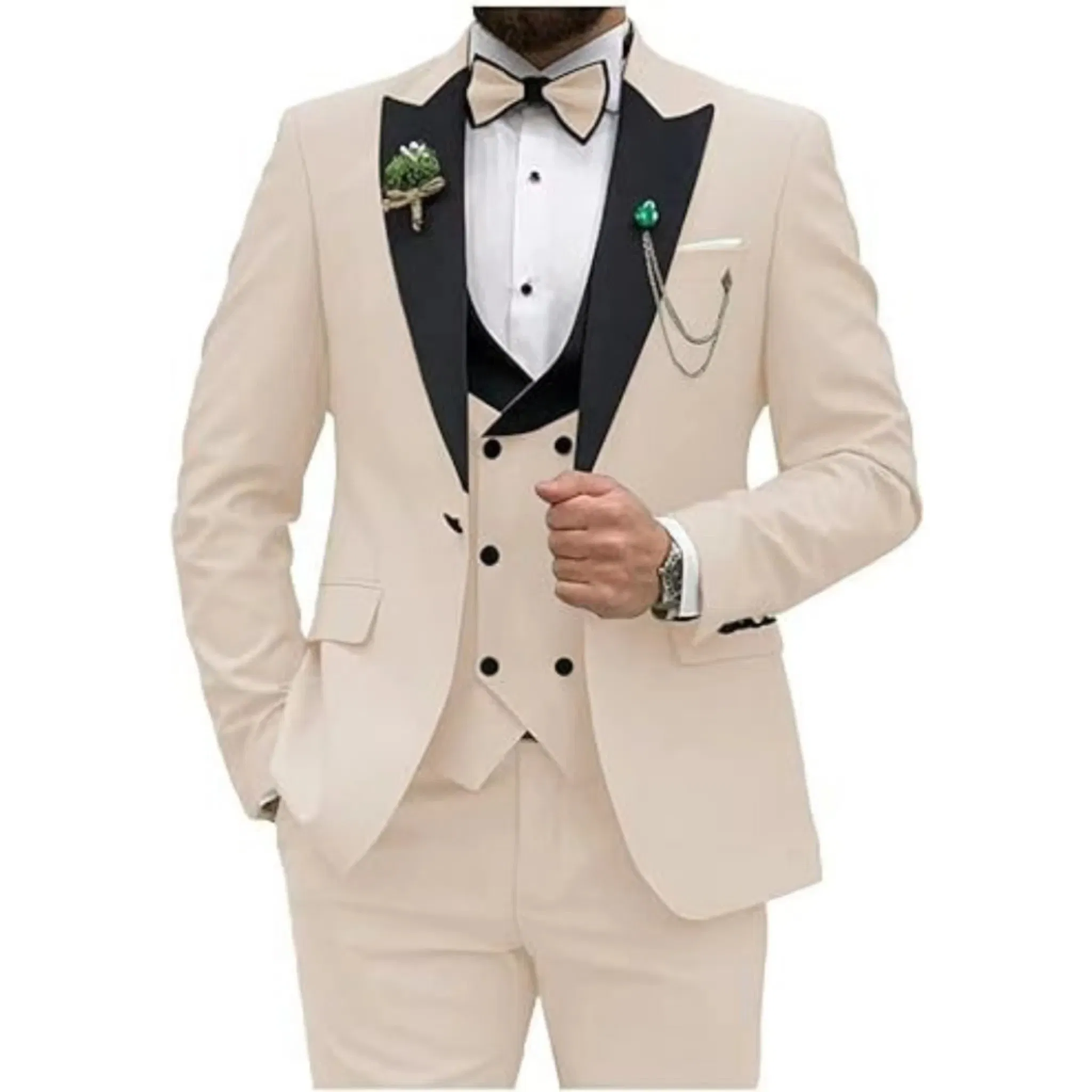 Color: Burgundy, Size: 6XL - Men Suit Colorful Luxury Blazer Vest And Pant Sets 3 Piece Birthday Dress Business Prom Evening Party Costumes High Quality