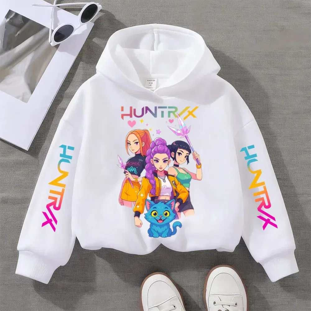 Color: Pink, Kid Size: 122 - KPOP Demon Hunters Children's Sweatshirt Girls' Clothes Girls' Sweatshirt autumn 2024 New Cute Fashion Hoodie