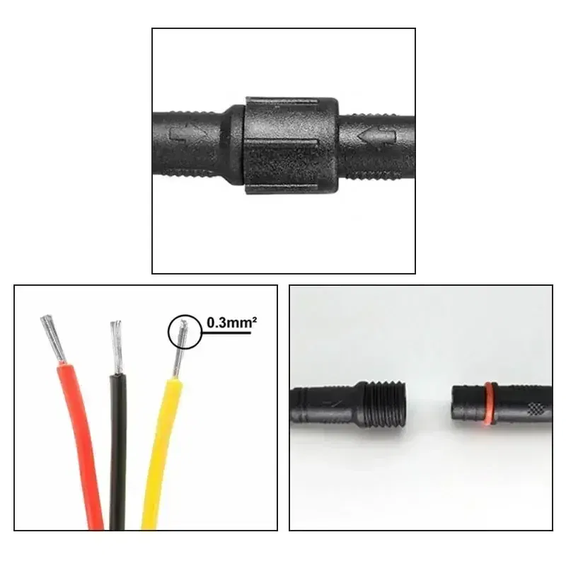 Color: Lavender, Pins: 3P - 3Pin Waterproof Extension Cable 0.3/0.5/0.75/1.0/1.5/2.5 square meter Outdoor LED Plug Male to Female Aviation Power Connector