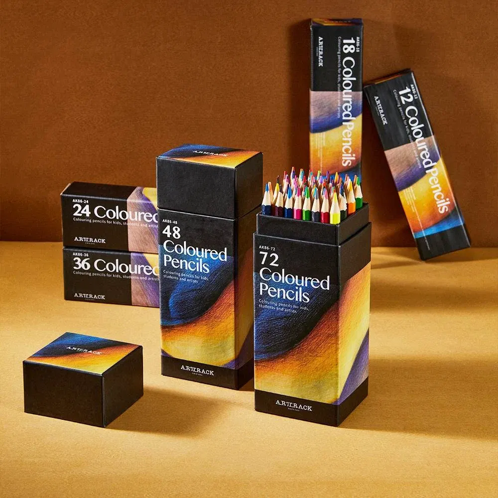 Color: Brown - 12/24/48/72 Colors Color pencil DIY set includes: Wooden Color Pencil Sharpener Eraser School Office Supplies Art Stationery