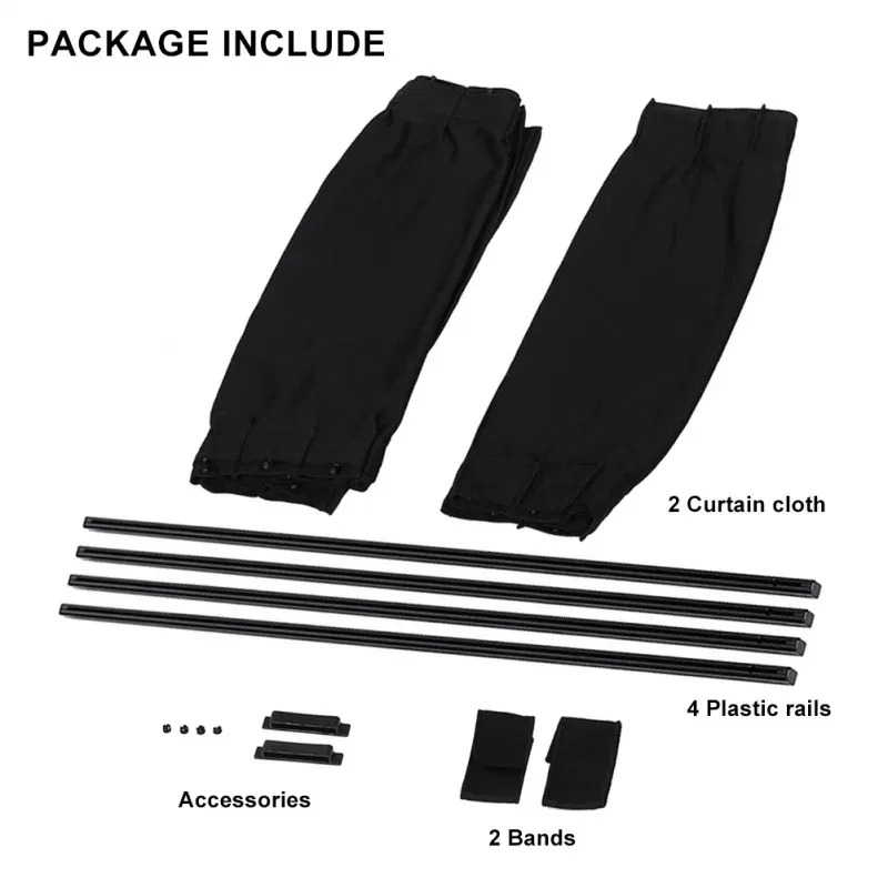 Color: Ivory - 2pcs 50cm Car Sun Shade Side Window Curtain Auto Foldable Uv Protection Accessories Black Pure Cloth Auto Accessories
