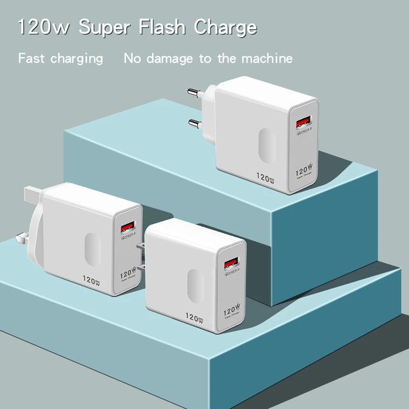 Plug Type: DE - XIAOMI 120W USB Super Fast Charger Type C Phone Quick Charge 5.0 Power Adapter For iPhone iPad Samsung Huawei Oppo Oneplus