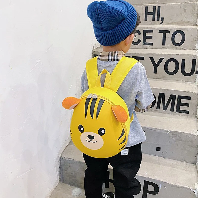 Color: Blue - New Cartoon Fashion Kids Backpack Eggshell Bag Super Cute Animal Backpack Kindergarten Schoolbag Male And Female Baby Backpack