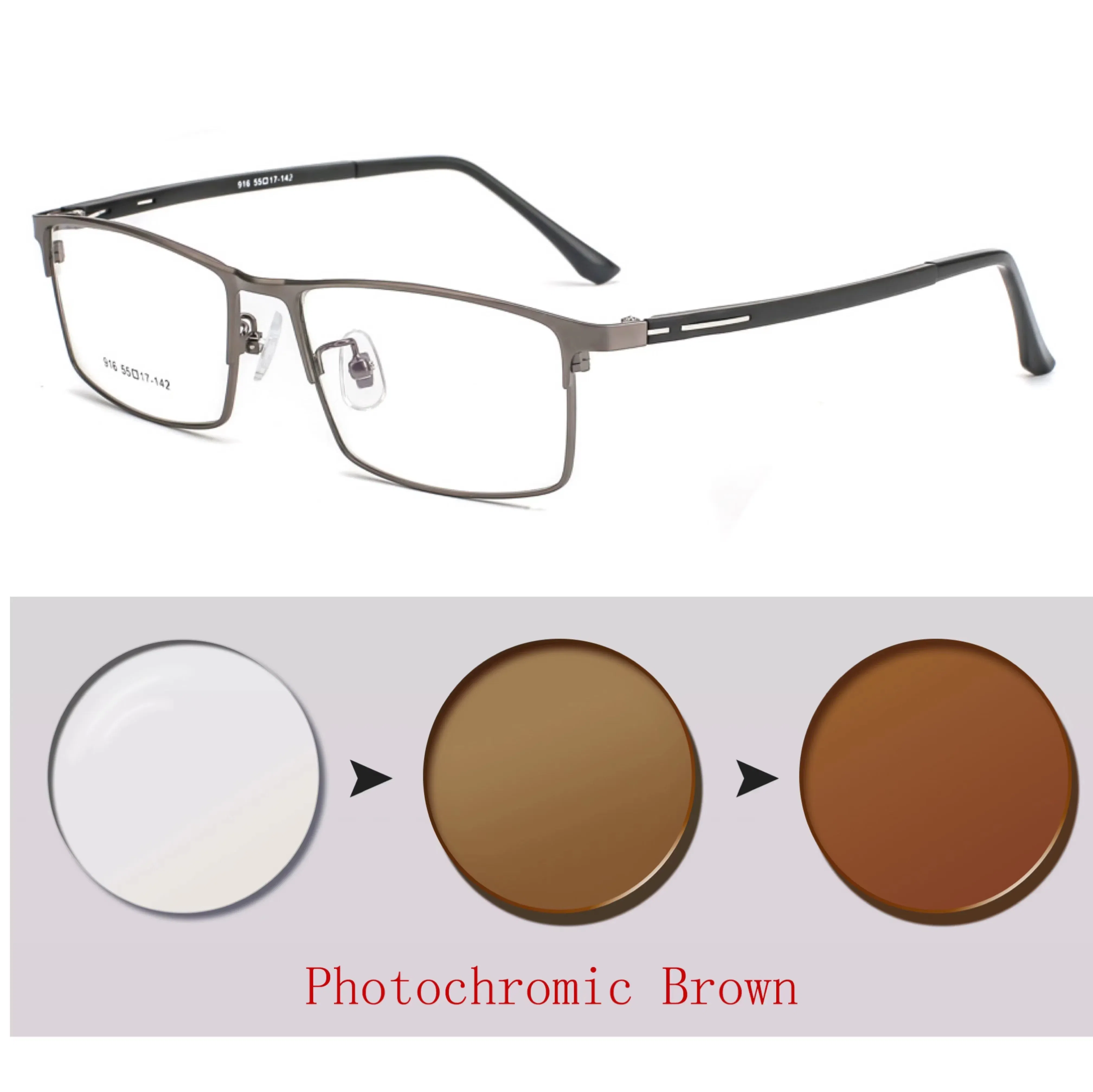 Frame Color: Khaki, Ships From: CHINA, Eye Prescription: +350 - Photochromic glasses Men's reading glasses Finished glasses Student myopia glasses 0 + 0.5 + 1 + 1.25 + 1.5 + 1.75 + 2