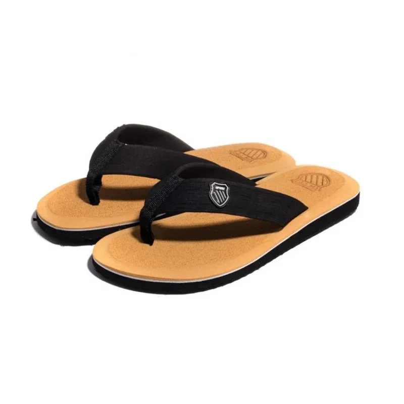 Color: GRAY, Shoe Size: 41 - 2024 New Shoes Men Summer Men Flip Flops High Quality Beach Sandals Anti-slip Zapatos Hombre Casual Shoes Man Slippers
