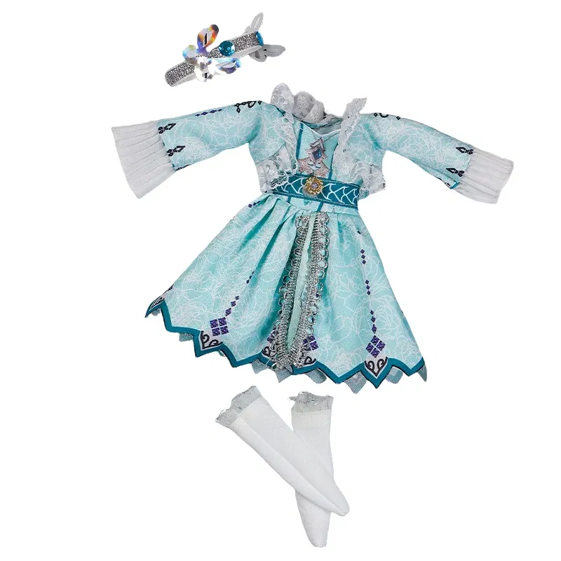 Color: GRAY - 30CM BJD Doll Clothes Girl Dress Up Makeup DIY Toys Accessories Dress Princess Doll House Set Children Humanoid Doll Girl Gifts