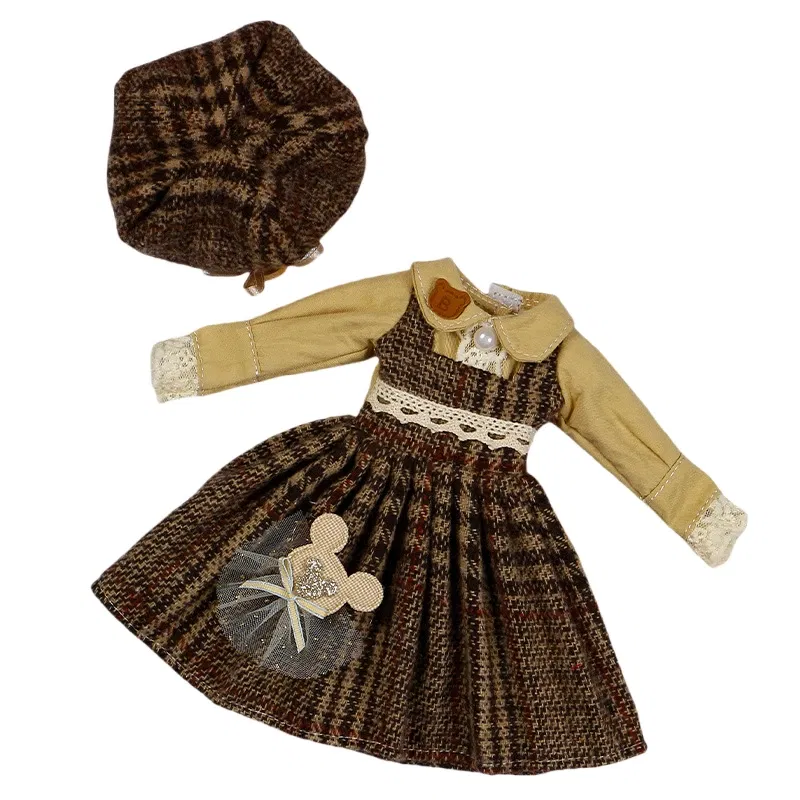 Color: GRAY - 30CM BJD Doll Clothes Girl Dress Up Makeup DIY Toys Accessories Dress Princess Doll House Set Children Humanoid Doll Girl Gifts