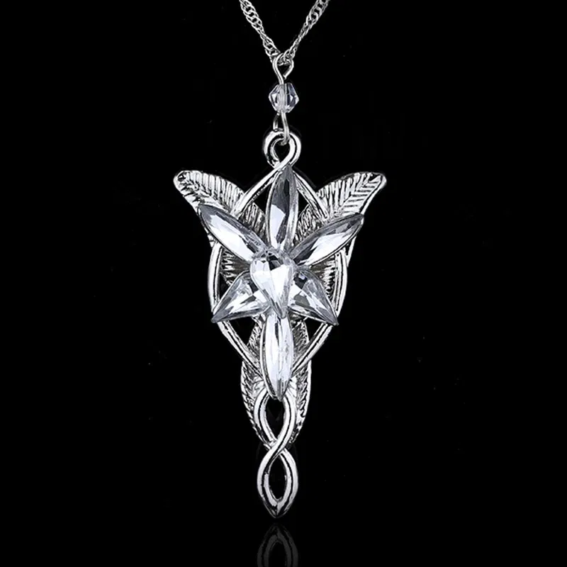 Color: Brown, Ships From: CHINA - Arwen Evenstar Crystal Pendant Necklace Silver Colour Fashion Twilight Star Necklace for Women Jewelry Accessories Toy Gift