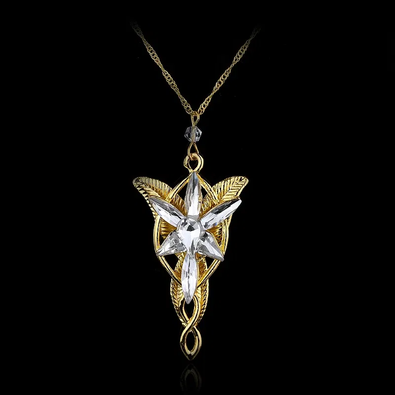 Color: Brown, Ships From: CHINA - Arwen Evenstar Crystal Pendant Necklace Silver Colour Fashion Twilight Star Necklace for Women Jewelry Accessories Toy Gift