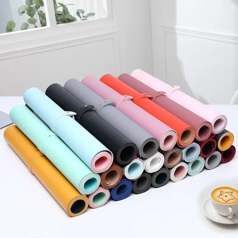 Color: VIOLET - Large Mouse Pad Extra Big Non-Slip Desk Pad Waterproof PU Leather Desk Table Protector Gaming Mouse Mat for Game Office Work