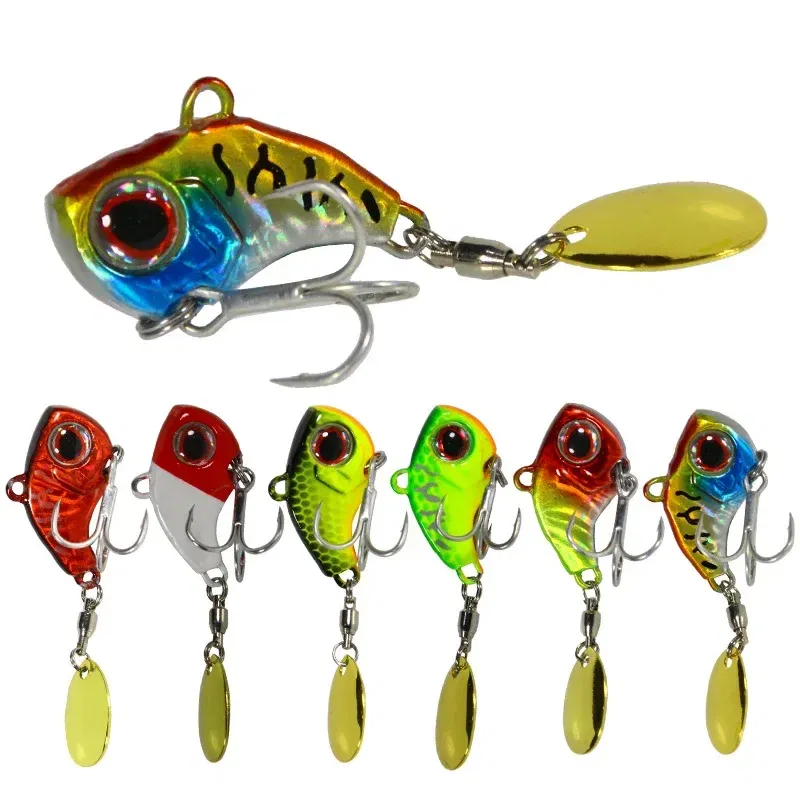 Color: Light Grey, Size: 40mm, Ships From: CHINA - 1Pcs Rotating Metal VIB vibration Bait Spinner Spoon Fishing Lures 8g/16g/21g Jigs Trout Wobbler Fishing Hard Baits Tackle Pesca