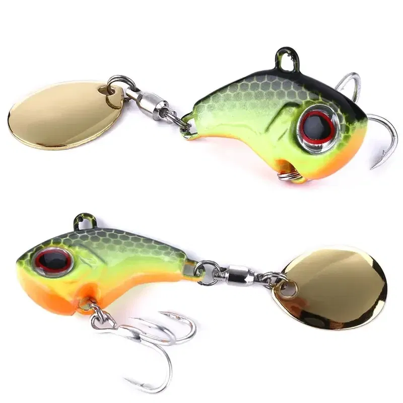 Color: Light Grey, Size: 40mm, Ships From: CHINA - 1Pcs Rotating Metal VIB vibration Bait Spinner Spoon Fishing Lures 8g/16g/21g Jigs Trout Wobbler Fishing Hard Baits Tackle Pesca