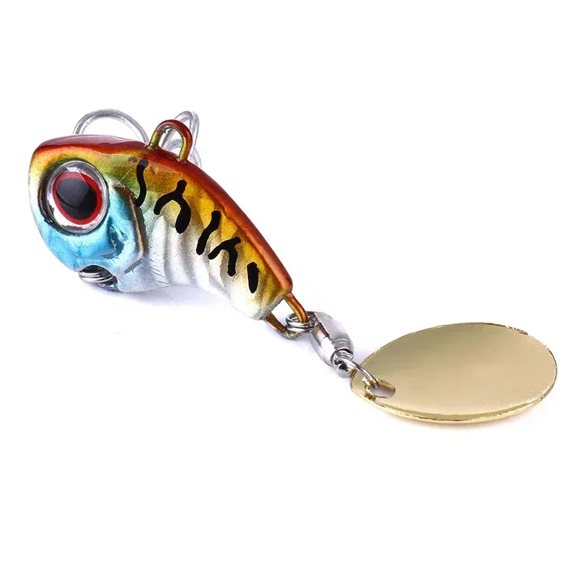 Color: Light Grey, Size: 40mm, Ships From: CHINA - 1Pcs Rotating Metal VIB vibration Bait Spinner Spoon Fishing Lures 8g/16g/21g Jigs Trout Wobbler Fishing Hard Baits Tackle Pesca