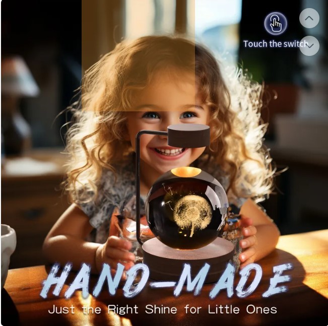 Crystal Ball Cosmic Dinosaur Indoor Night Light USB Power Warm Bedside Light Birthday Gift Night Lamp