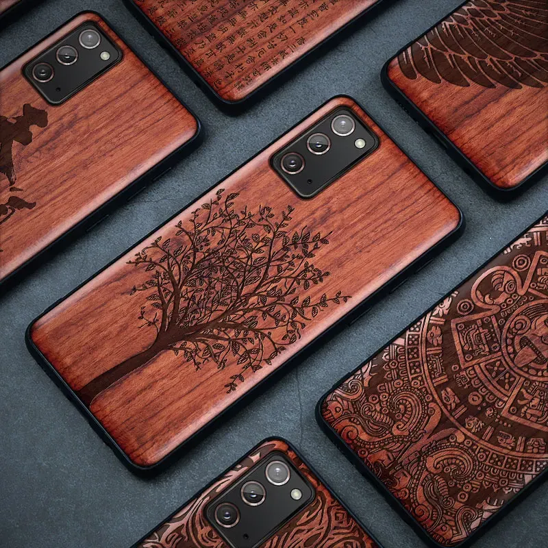 Color: Beige, Material: Silicon - Natural Wood Wooden TPU Case For Samsung Galaxy Note 20 Ultra S24 S23 S21 Ultra S20 FE S10 Plus Case Cover Phone Shell Skin Bag