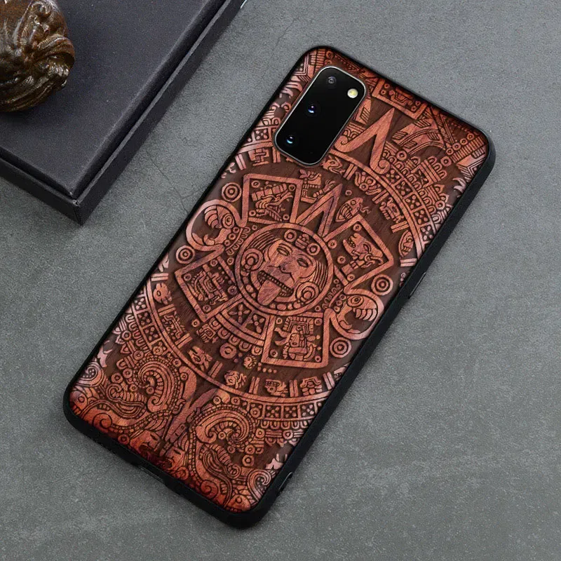 Color: Beige, Material: Silicon - Natural Wood Wooden TPU Case For Samsung Galaxy Note 20 Ultra S24 S23 S21 Ultra S20 FE S10 Plus Case Cover Phone Shell Skin Bag