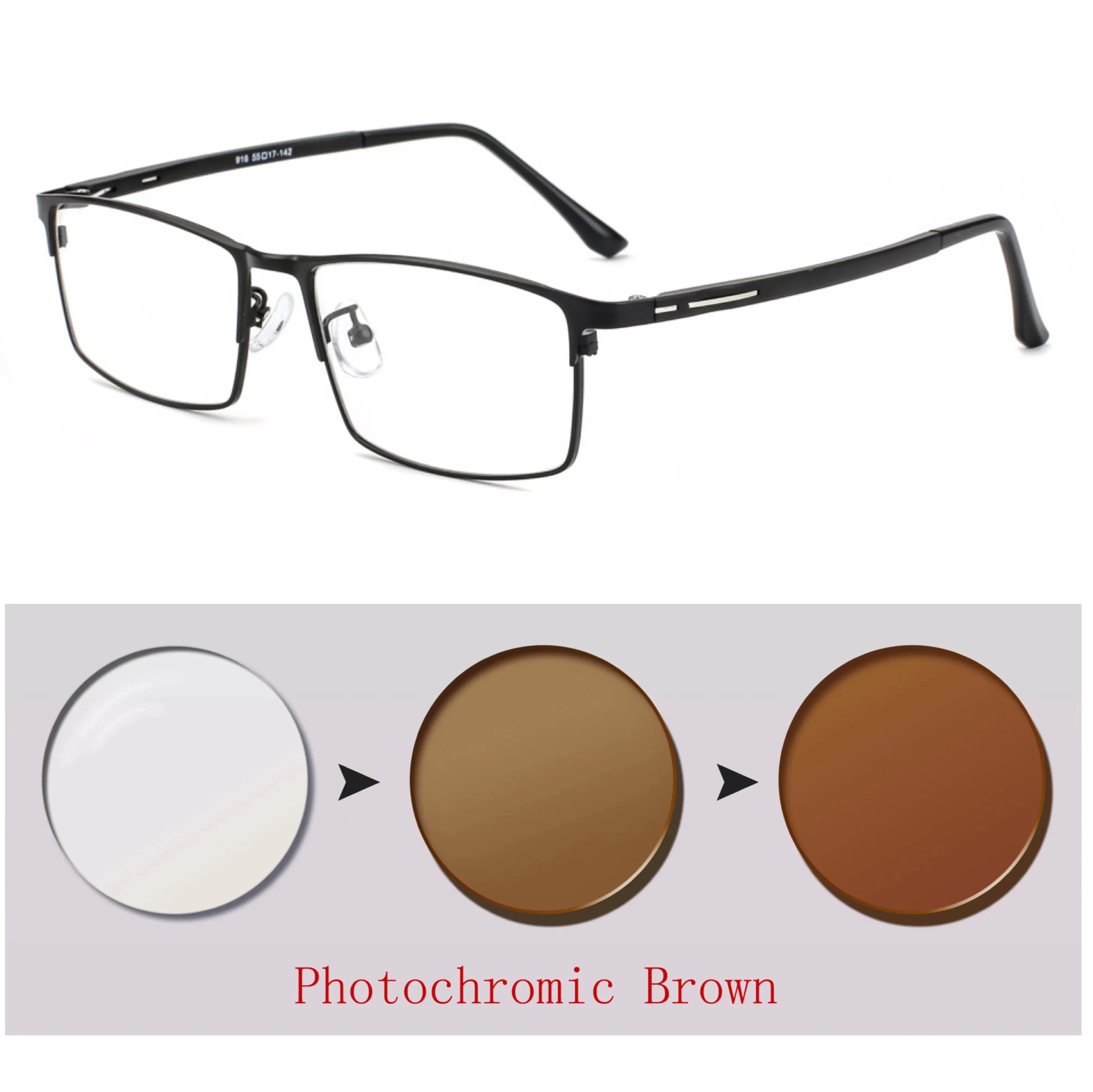 Frame Color: GRAY, Ships From: CHINA, Eye Prescription: +50 - Photochromic glasses Men's reading glasses Finished glasses Student myopia glasses 0 + 0.5 + 1 + 1.25 + 1.5 + 1.75 + 2
