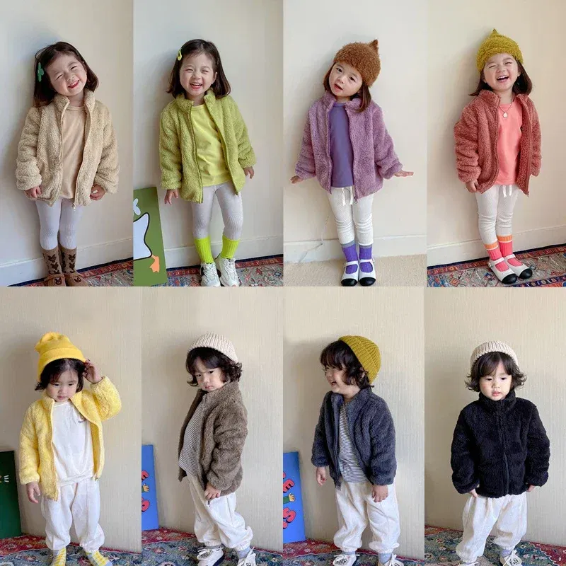Color: SKY BLUE, Kid Size: 7T - Kids Winter Coats 2024 New Children Outerwear Boy Warm Fleece Jacket Baby Girls Jackets for Autumn Spring Children Clothing