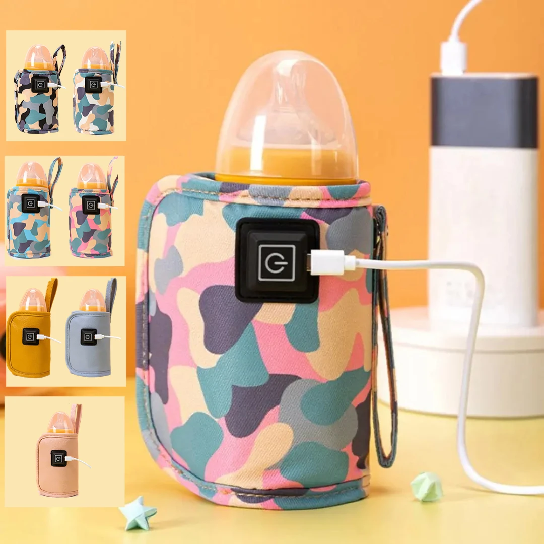 Color: Black - Baby Bottle Warmer 3-speed adjustment Baby Bottle Cup Warmer Car Portable USB Bottle Warmer Baby and Children Outdoor Travel
