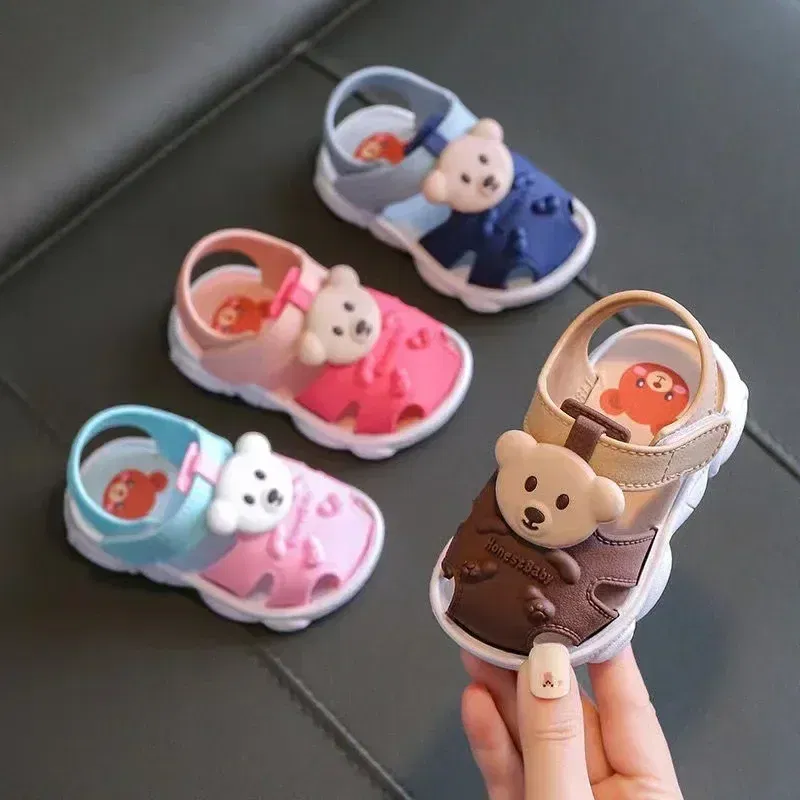 Color: Sky blue, Shoe Size: 3 - 2023 Summer Baby Boys Girls Sandals Children Beach Sandals Cartoon Infant Toddler Shoes Comfortable Soft Sole Kids Student Shoes