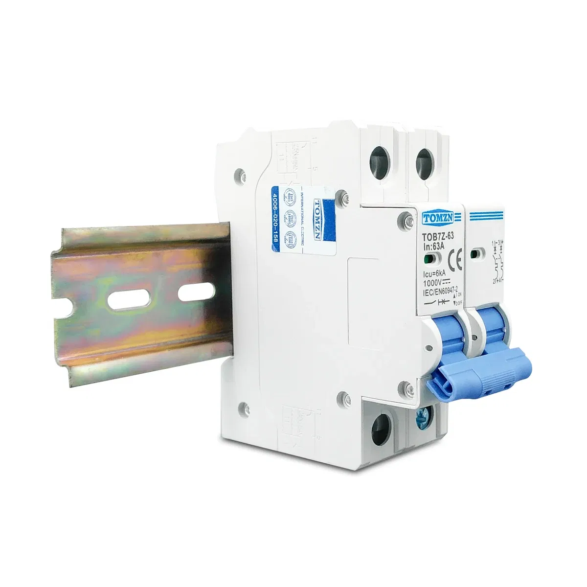 Rated Current: 20A - 2P DC 1000V Solar Mini Circuit Breaker 3A 6A 10A 16A 20A 25A 32A 40A 50A 63A DC MCB for PV System