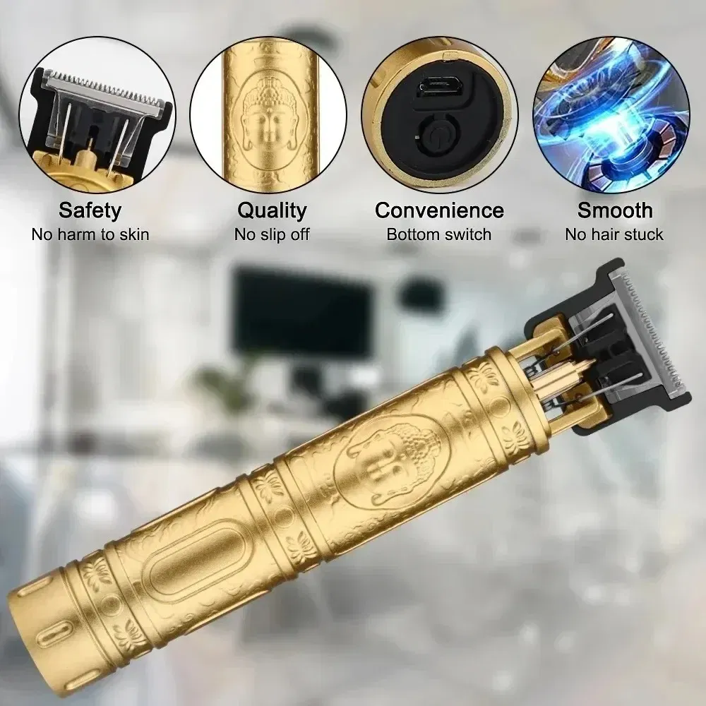 Color: grey - T9 Electric Hair Cutting Machine Hair Clipper Beard Shaving Body Hair Trimmer Clippers Professional Barber Men Trimmer Shaver
