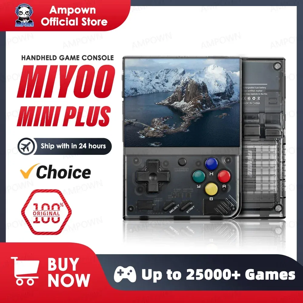 Color: Silver, Bundle: Bundle 2 - MIYOO Mini Plus Portable Retro Handheld Game Console V2 Mini+ IPS Screen Classic Video Game Console Linux System Children's Gift