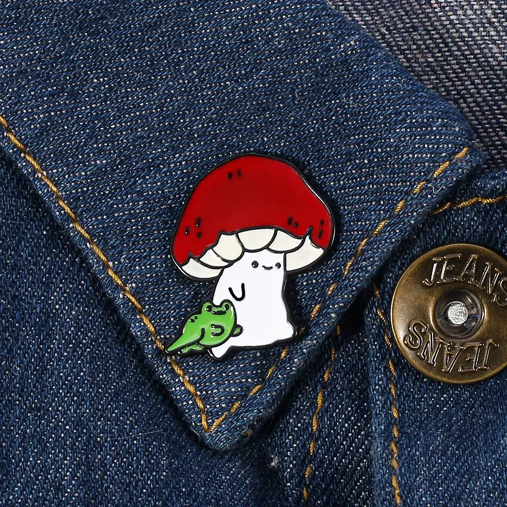 Enamel Pin Custom Hat Pin Brooch Cute Mushroom Frog Beast Psychedelic Gifts Badge for Bag Jewelry Accessories for Kids