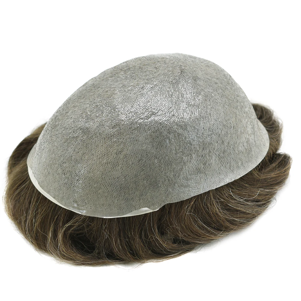 Toupee Color: 5#, Toupee Density: 90%, Length: 6 inches, Ships From: CHINA, Toupee Size: 8x10 - Men Toupee Hair Systems Ultra Thin Skin 0.06MM V-LOOP Capillary Prosthesis Invisible Hairline Real Human HairPieces Hair Units