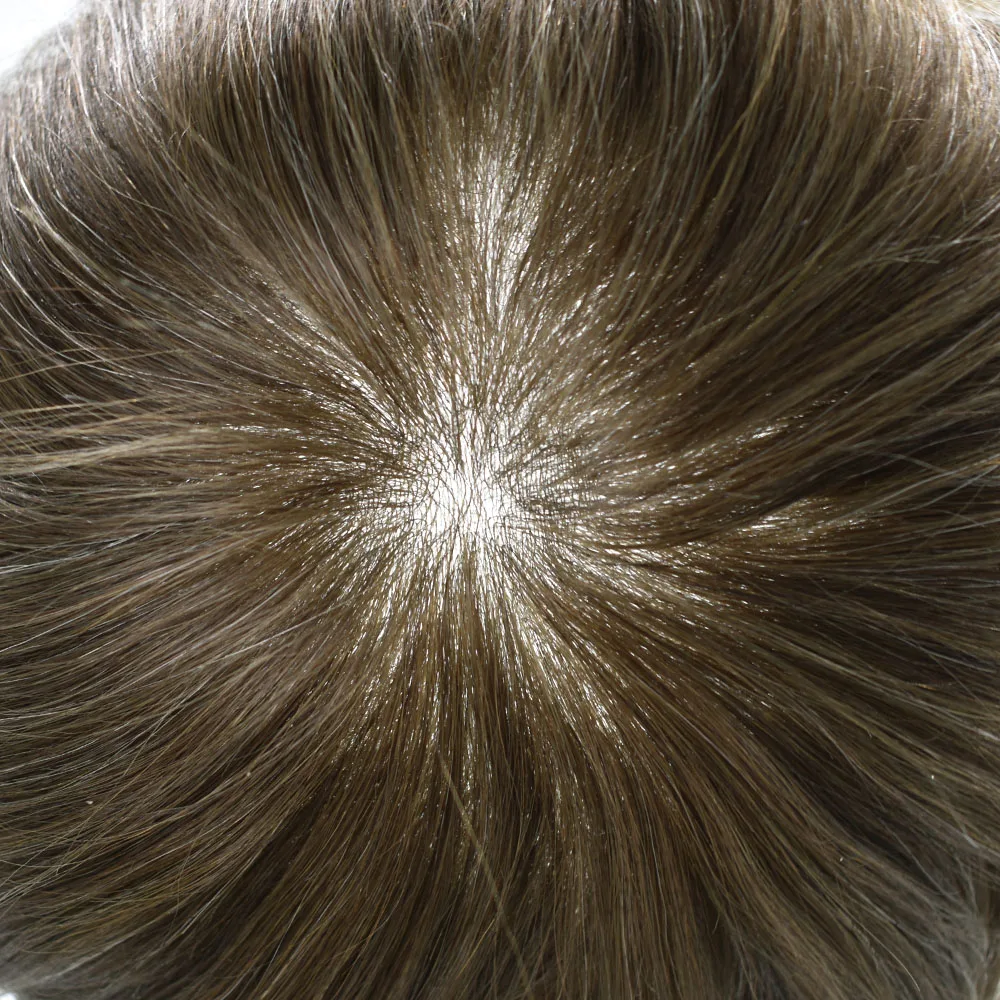Toupee Color: 5#, Toupee Density: 90%, Length: 6 inches, Ships From: CHINA, Toupee Size: 8x10 - Men Toupee Hair Systems Ultra Thin Skin 0.06MM V-LOOP Capillary Prosthesis Invisible Hairline Real Human HairPieces Hair Units