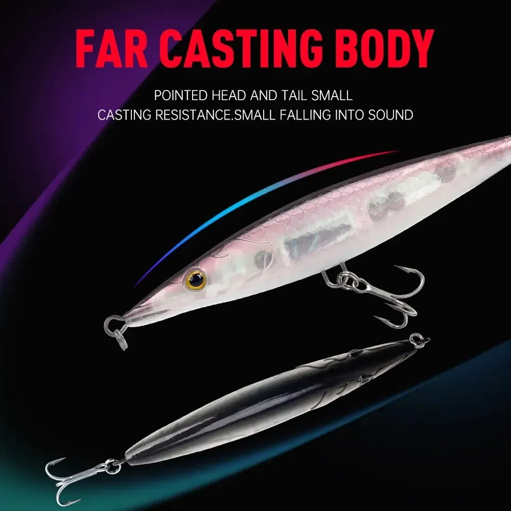 Size: 120mm, Color: Red - Floating Sinking Pencil Bait 90mm/110mm/130mm/150mm Topwater Wobblers Hard Lure Walking-dog Action Long Casting For Pike Bass