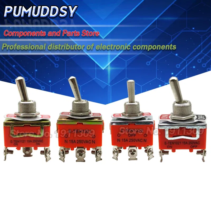 Color: green - 1PCS E-TEN1322 E-TEN1321 E-TEN1221 E-TEN1122 E-TEN1121 E-TEN1021 15A/250V Switch Miniature Toggle Switches 1322 1321 1221