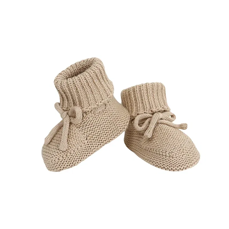 Color: Blue, Baby Age: 13-18 Months - Infant Baby Shoes Knit Cotton Boys Girl Boots Fashion Tie Solid Newborn Walk Bed Footwear Toddler Kid Clothing Accessories 0-18M