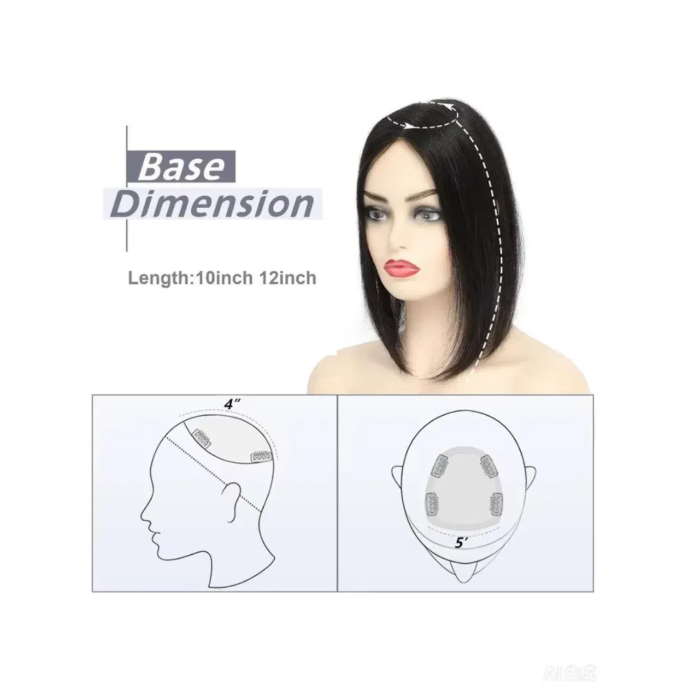 Toupee Color: 1b#, Toupee Size: 5x7, Toupee Design: free, Toupee Density: 120%, Length: 18 inches - 5.5X6inch Mono Base Brazilian Remy Human Hair Topper 12"-18" Double Pu Around Thick Invisible Mono Topper for Women Hairpieces