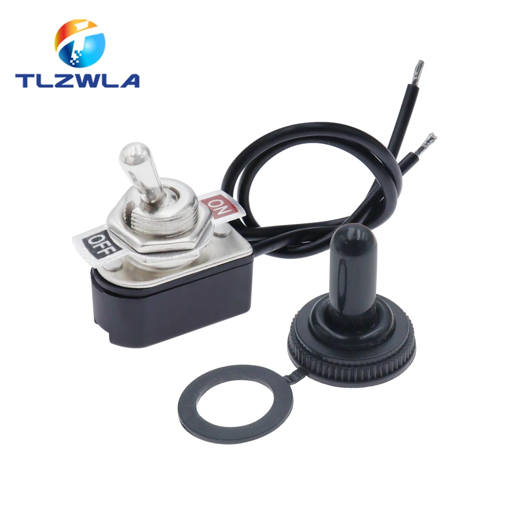 Color: black - AC 3A 250V 6A 125V On/Off Prewired Standard Toggle Switch With Wire Cable KNS-1 SPST Contacts Switch Electrical Equipment