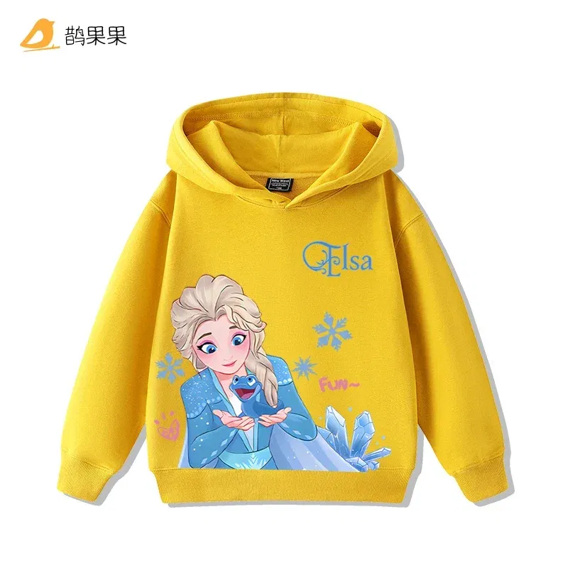 Color: PURPLE, Kid Size: 3T - Queen Elsa Surrounding Girls Autumn and Winter Hooded Sweatshirt Children Girl Children's Tops Cute Long-sleeved Coat