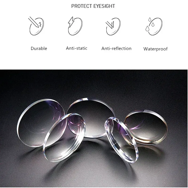 Lenses Color: black, Lens Index: 1.74 - Aspheric Prescription Progressive Photochromic Lenses multifunctional Indoor Outdoor Chameleon Gray Brown Astigmatism