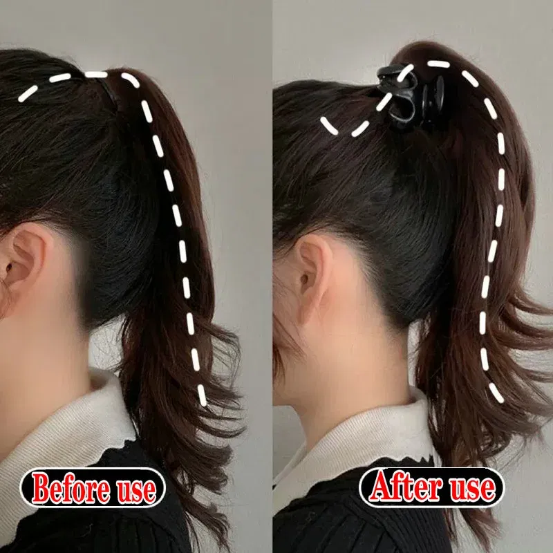 Color: army green - Korean Fashion Ponytail Hair Claw Clip Black Acrylic Small Hair Claws Women Girls shark Clips Headwear Barrette Hair Accessories
