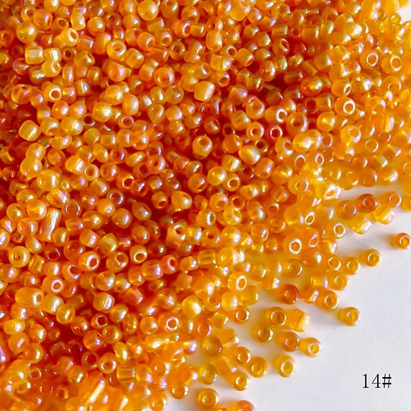 Color: Orange, Item Diameter: 2mm - 2mm 3mm 4mm Glass Seed Loose Beads Small Charms DIY Craft Bracelet Beads for Jewelry Making Supplies Necklace Accessories