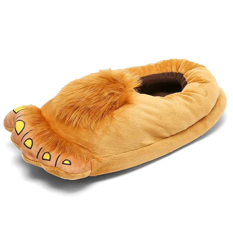 Color: GRAY, Shoe Size: 44 - Indoor Slippers Warm Winter Home Fluffy New Fashion Men Women Bread Demon Soft Plush Shoes Unisex Cute Funny Christmas Gift
