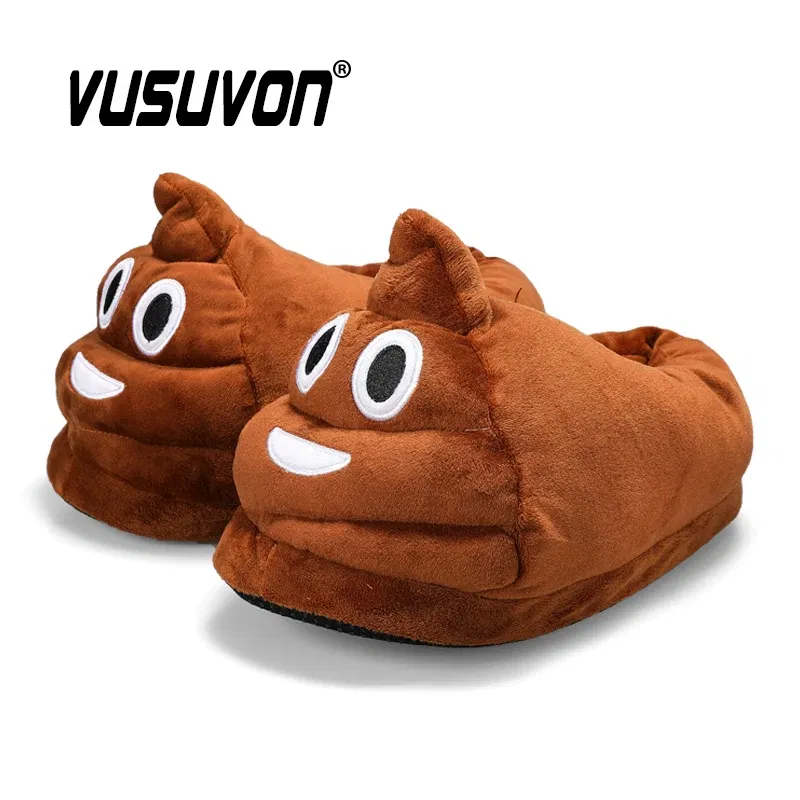 Color: GRAY, Shoe Size: 44 - Indoor Slippers Warm Winter Home Fluffy New Fashion Men Women Bread Demon Soft Plush Shoes Unisex Cute Funny Christmas Gift