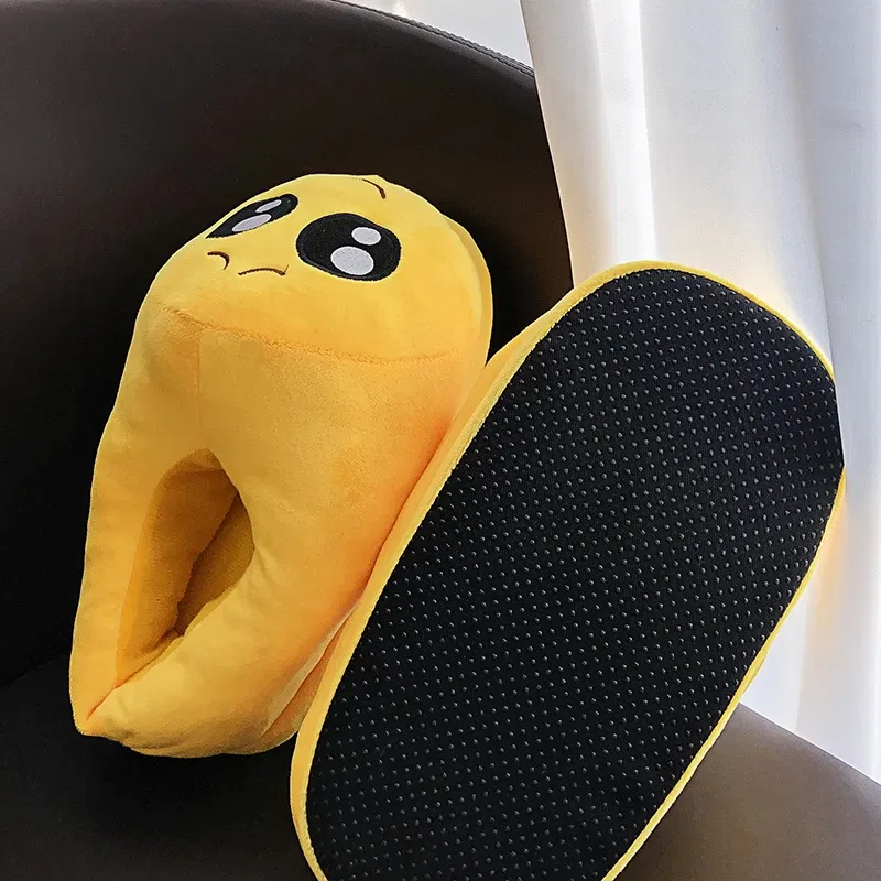 Color: GRAY, Shoe Size: 44 - Indoor Slippers Warm Winter Home Fluffy New Fashion Men Women Bread Demon Soft Plush Shoes Unisex Cute Funny Christmas Gift