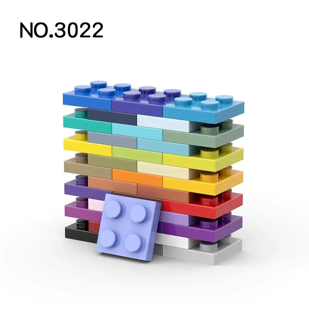 Color: Dark Blue - 20Pcs  MOC Parts 3022 94148 Plate 2 x 2 Compatible Bricks DIY Assmble Building Blocks Particle Kid Puzzle Brain Toy Birthday Gif