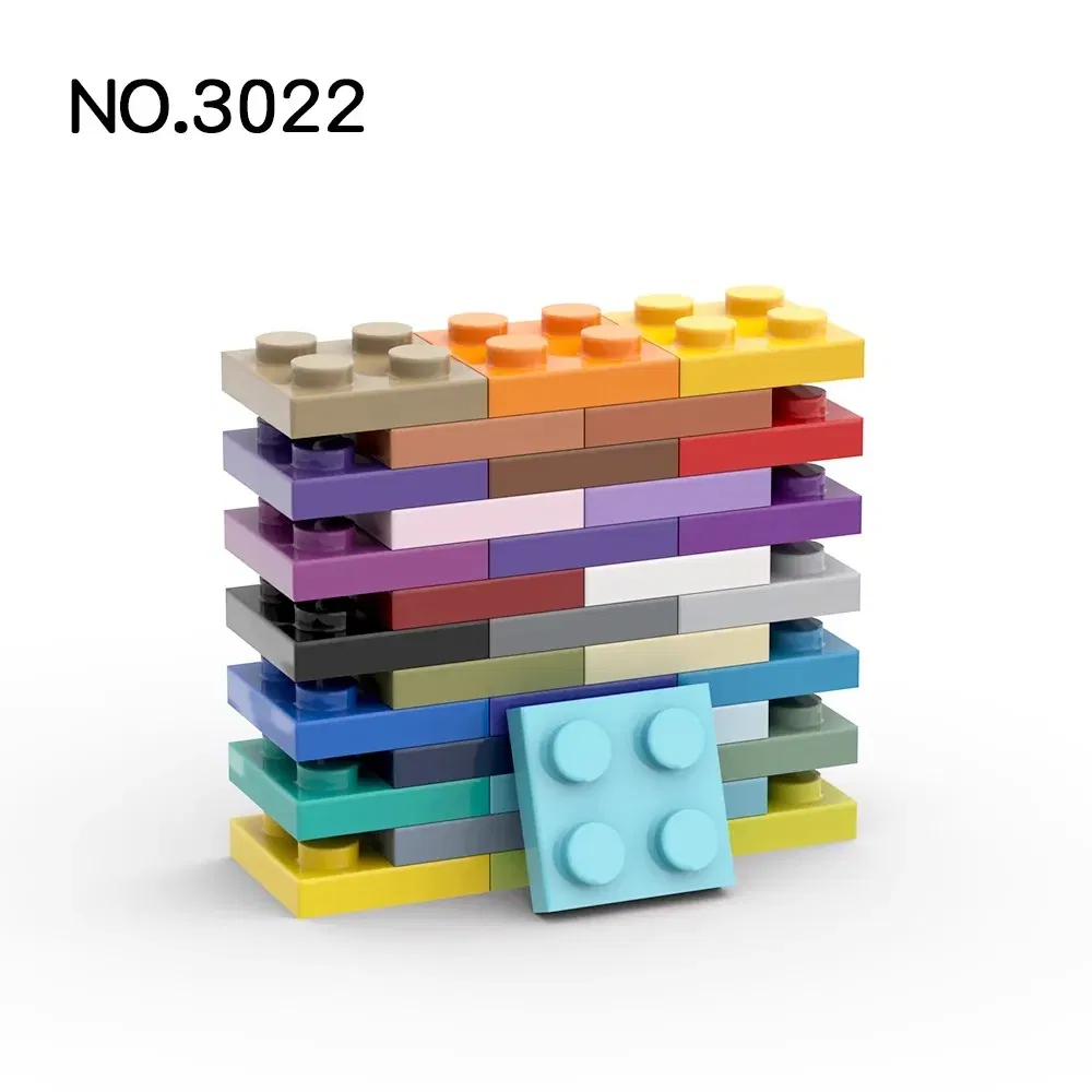 Color: Dark Blue - 20Pcs  MOC Parts 3022 94148 Plate 2 x 2 Compatible Bricks DIY Assmble Building Blocks Particle Kid Puzzle Brain Toy Birthday Gif