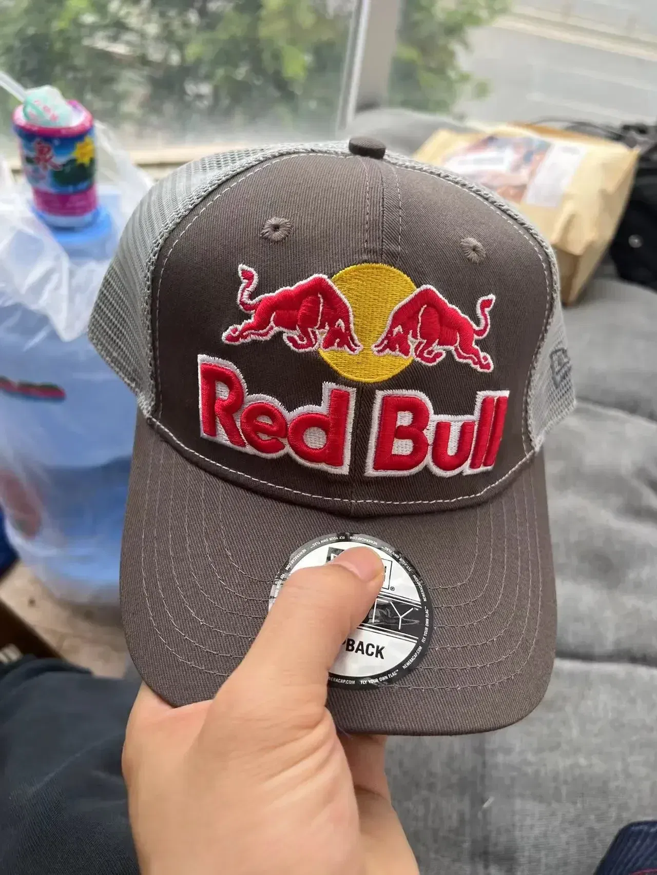 Color: Brown - Red Bull Baseball Cap Embroidered Red Bull Sun Hat High Quality Street Trendy Brand Sports Cap Rap Hip Hop Hat